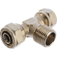 Тройник обж-Н-обж 16х1/2x16 никелированный Uni-Fitt 668N6260