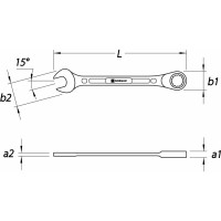 Комбинированный ключ с трещоткой NORGAU 13х181 мм, тип N7R-13 060240013