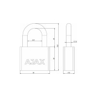 Навесной замок AJAX PD-30-50, фин. 3 кл., блистер 42577