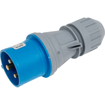Электрическая кабельная вилка LANMASTER IEC 309, 32A, 250V, разборная, синяя, папа LAN-IEC-309-32A1P/M