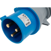 Электрическая кабельная вилка LANMASTER IEC 309, 32A, 250V, разборная, синяя, папа LAN-IEC-309-32A1P/M