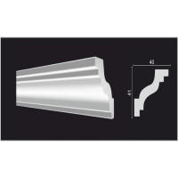 Потолочный карниз Decor-Dizayn ударопрочный влагостойкий под покраску 41Х40Х2000мм DD28