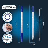 Шариковые ручки BRAUBERG M-500, набор 10 шт, ассорти, узел 0.7 мм, линия 0.35 мм 143455