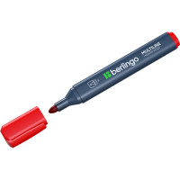 Маркер перманентный Berlingo "Multiline PE320" красный, пулевидный, трехгранный, 3мм, 12 шт. BMc_17203