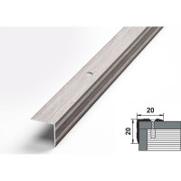 Порог угловой алюминиевый декоративный (20х20 мм, 1,8 м, Ясень белый) ЛУКА УТ000024589