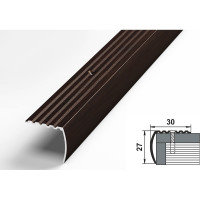 Порог угловой алюминиевый декоративный (30х27 мм, 1,8 м, Дуб венге) ЛУКА УТ000006521