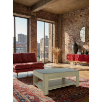 Журнальный стол Мебелик BeautyStyle 26 сонома/ стекло черное 1721 271