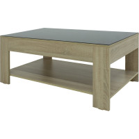 Журнальный стол Мебелик BeautyStyle 26 сонома/ стекло черное 1721 271