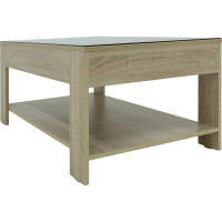 Журнальный стол Мебелик BeautyStyle 26 сонома/ стекло черное 1721 271