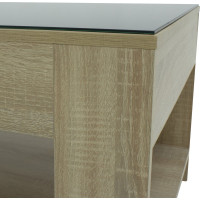 Журнальный стол Мебелик BeautyStyle 26 сонома/ стекло черное 1721 271