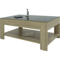 Журнальный стол Мебелик BeautyStyle 26 сонома/ стекло черное 1721 271