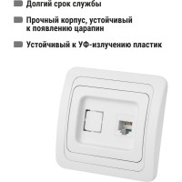 Телефонная розетка, белая RJ-11 TDM ELECTRIC Валдай SQ1804-0012