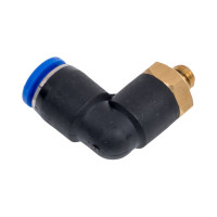 Фитинг L-обр.6мм с наруж. мет. резьбой M6 PL06-M6 PL 06M6 CDC Pneumatics