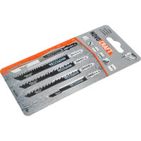 Набор пилок по дереву (5 шт; T101BR, Т111С, T144D, Т244D, Т119BO; Т-хвостовик) для лобзика Novocraft SET5D