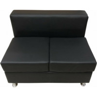 Секция дивана Мягкий офис Лайт двухместная черная ЛТ601ЧН