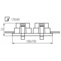 Точечный двойной светильник KANLUX REUL 2XDTL W/W/ 33662