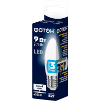 Светодиодная лампа ФОТОН LED B35 9Вт E27 4000K белый свет 23974