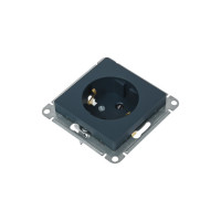 Розетка Systeme Electric AtlasDesign Изумруд с/з со шторками, 16А, механизм SE ATN000845