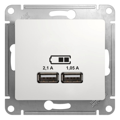 Розетка USB Systeme Electric (Schneider Electric) Glossa Бел 5В/2100мА, 2х5В/1050мА SE GSL000133