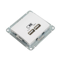 Розетка USB Systeme Electric (Schneider Electric) Glossa Бел 5В/2100мА, 2х5В/1050мА SE GSL000133