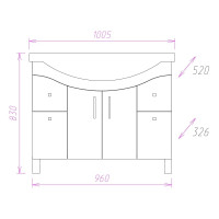 Тумба Onika Эльбрус 100 напольная белая 110008