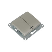 2-клавишный выключатель Systeme Electric Glossa Платина с подсветкой, сх.5а, 10AX SE GSL001253