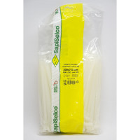 Многоразовые стяжки SapiSelco белого цвета, 7.5x200 мм, полиамид 6.6, уп. 100 шт. RIA.2.232