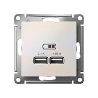 2-местная USB розетка Systeme Electric AtlasDesign Жемчуг 5В, 2,1 А ATN000433