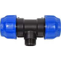 Компрессионный переходной тройник VALFEX ПНД, с внутренней резьбой, 63-1/2"-63 1210016301263