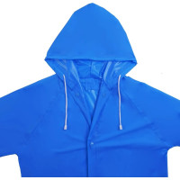 Детский дождевик с капюшоном Komfi, на 8-10 лет, синий, ПВХ, на кнопках, 130мк, 121794