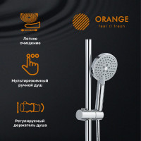 Смеситель для ванны с душевым набором ORANGE PUSH со смесителем с кнопочным управлением M01-911cr