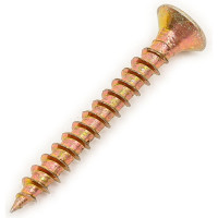 Универсальный саморез КВАДРА 3x25 желтый, потайная голова, цинк, кор. 200 шт. 304025020200