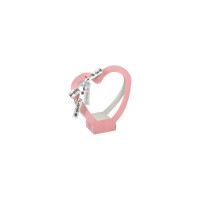 Пакет для цветов QWERTY Сердце, розовый, с лентой 74096