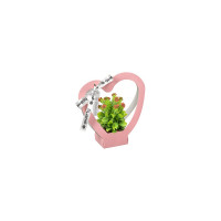 Пакет для цветов QWERTY Сердце, розовый, с лентой 74096