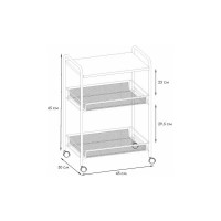 Этажерка / Стеллаж для хранения ЗМИ Ладья 33КС / 3 полки / с колёсами / цвет белый Э 356 Б Э 356  Б