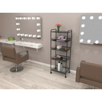 Этажерка  Стеллаж для хранения ЗМИЛадья 35КС  4 полки  с колёсами  цвет черный Э 410 Ч Э 410  Ч