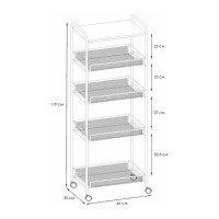 Этажерка  Стеллаж для хранения ЗМИЛадья 35КС  4 полки  с колёсами  цвет черный Э 410 Ч Э 410  Ч