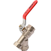 Шаровой кран MVI полнопроходной с фильтром 3/4" внутренняя-внутренняя, ручка BV.631.05