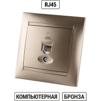 Розетка компьютерная RJ45 бронза серия "Лама" TDM ELECTRIC SQ1815-0716