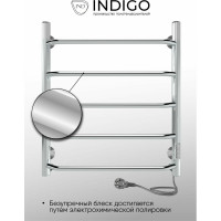 Полотенцесушитель INDIGO Roof Lux без полки (electro) 60/50 таймер, скрытый монтаж, универсальное подключение R/L полированный LCRLE60-50Rt