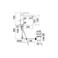 Смеситель для раковины NOBILI UP матовый черный UP94118/1BM 00000058422