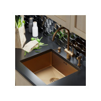 Мойка для подстольного монтажа MIXLINE PRO 50x44х20 см, толщина 3 мм, выпуск 3 1/2, с сифоном, бронза 548571