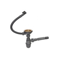 Мойка для подстольного монтажа MIXLINE PRO 50x44х20 см, толщина 3 мм, выпуск 3 1/2, с сифоном, бронза 548571