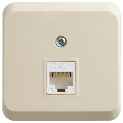 Компьютерная розетка Systeme Electric ЭТЮД о/у Кремовый RJ45 кат.5E KOMA-001K