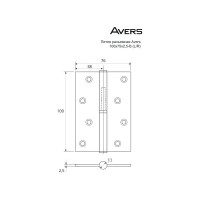 Врезная петля AVERS 100х75х2,5-B-G-R 30707