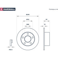 Тормозной диск задний Audi 100 C4 90- / A6 C4, C5 94-, Skoda Superb I 01-, VW Passat MARSHALL M2000413