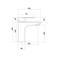 Смеситель для умывальника Славен с коротким изливом, одноручный СЛ-ОД-Ж12