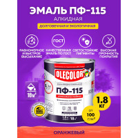 Эмаль OLECOLOR ПФ-115 оранжевый, 1.8 кг 4300005242