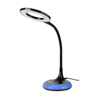 Светодиодный настольный светильник General Lighting Systems 8Вт, 530лм, 2800-6500К, белый свет, RGB-подсветка, сенсорный, черный GLTL-024-B 800150