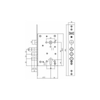 Корпус врезного цилиндрового замка с защёлкой KALE KILIT 442 w/b 34383